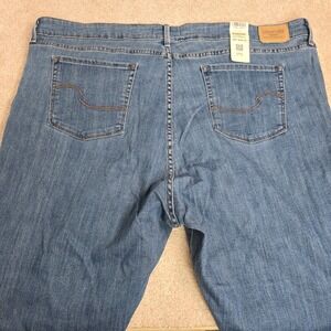 Signature  Levi Strauss Gold Women Mid Rise Straight Leg Blue Jeans 28S W39 L30